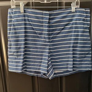 LOFT Navy and White Striped Women's Shorts